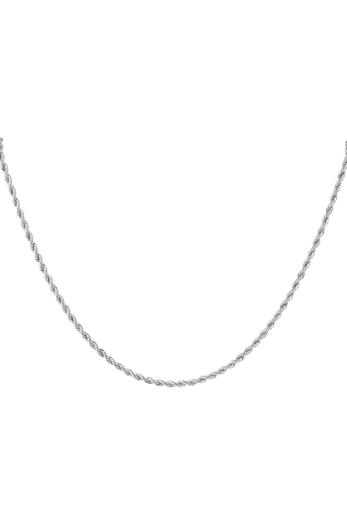 Unisex necklace twisted fine - silver-3.0MM h5 