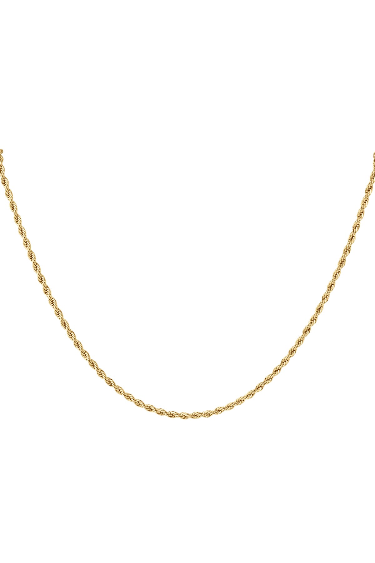 Unisex necklace twisted fine - gold-3.0MM h5 