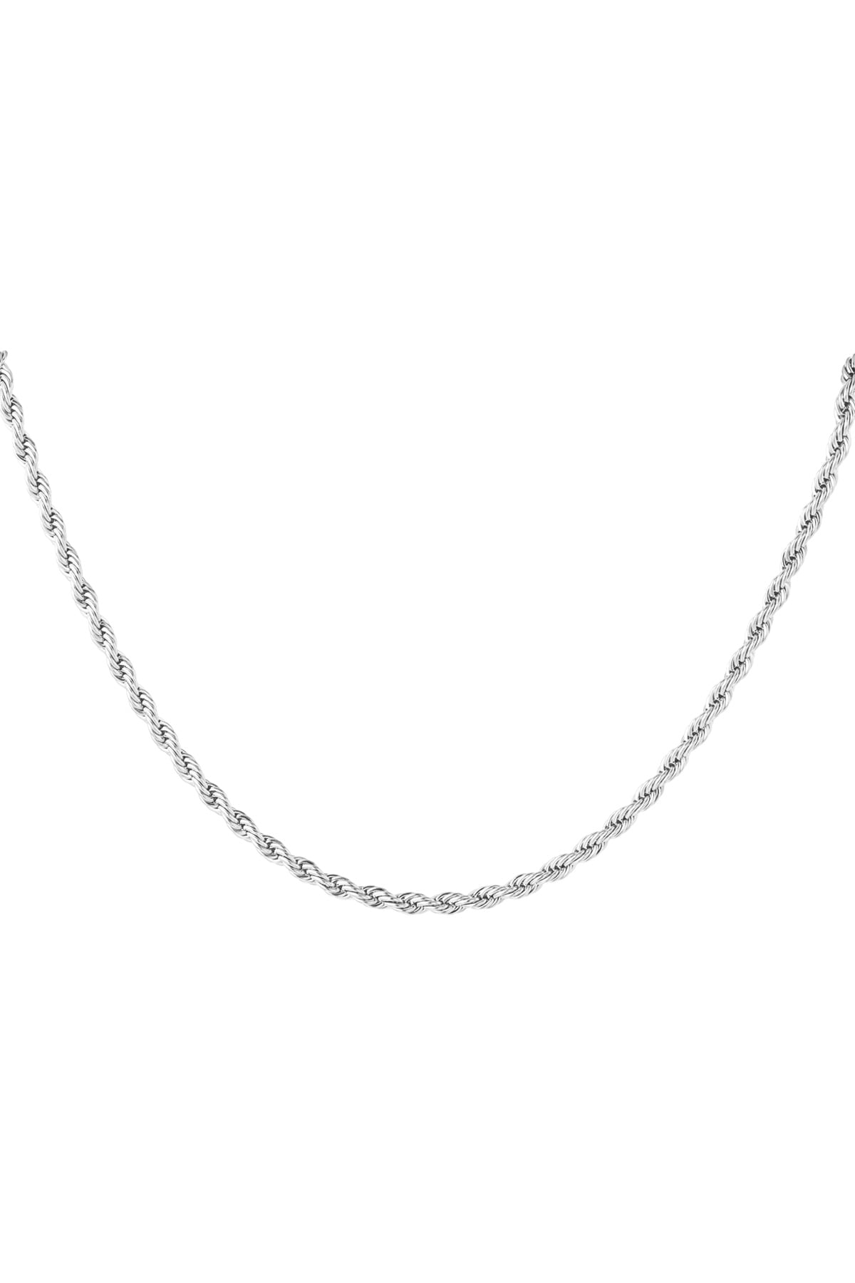 Necklace twisted - silver color - 4.0MM h5 