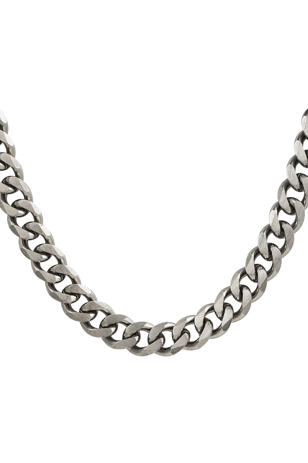 Men's necklace, coarse link - Silver color h5 