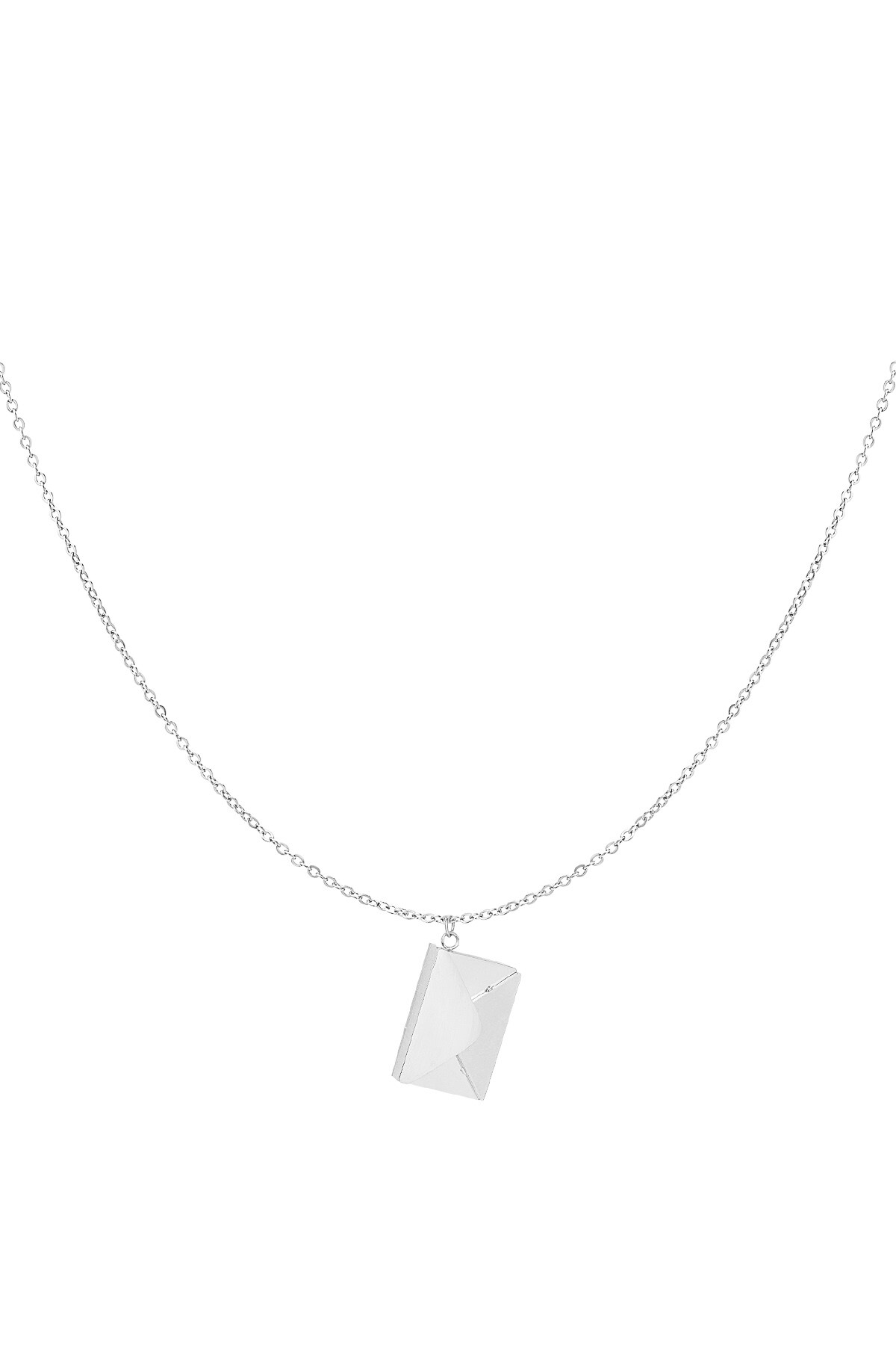 Envelope necklace with message - Silver color h5 Picture6