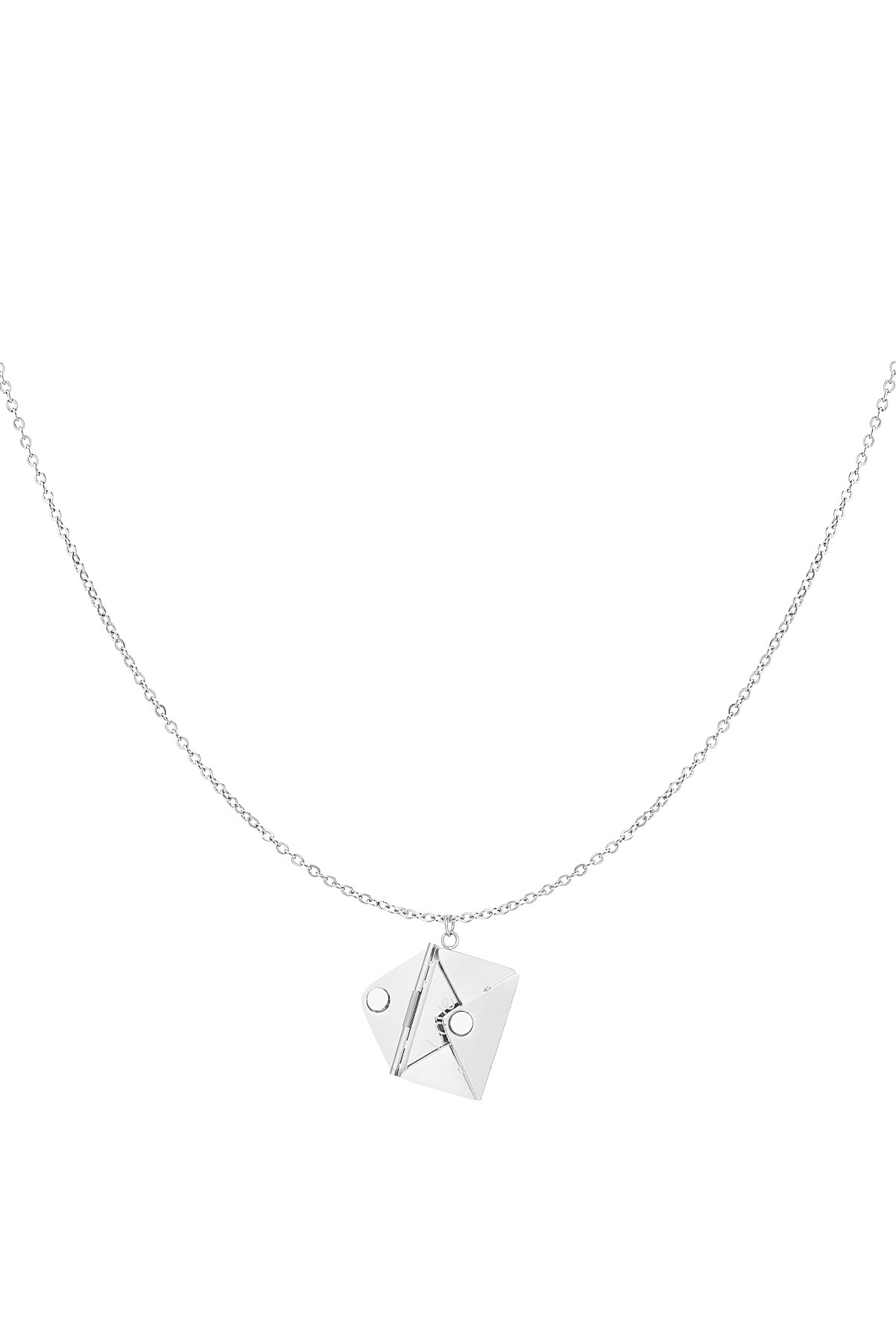 Envelope necklace with message - Silver color h5 