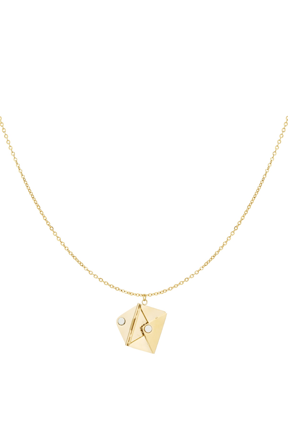 Envelope necklace with message - Gold color h5 