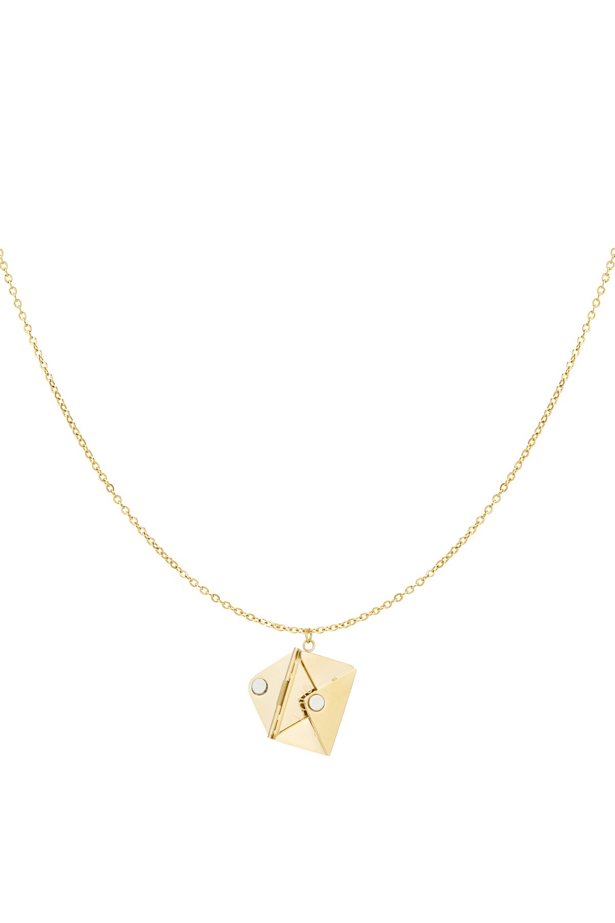 Envelope necklace with message - Gold color 