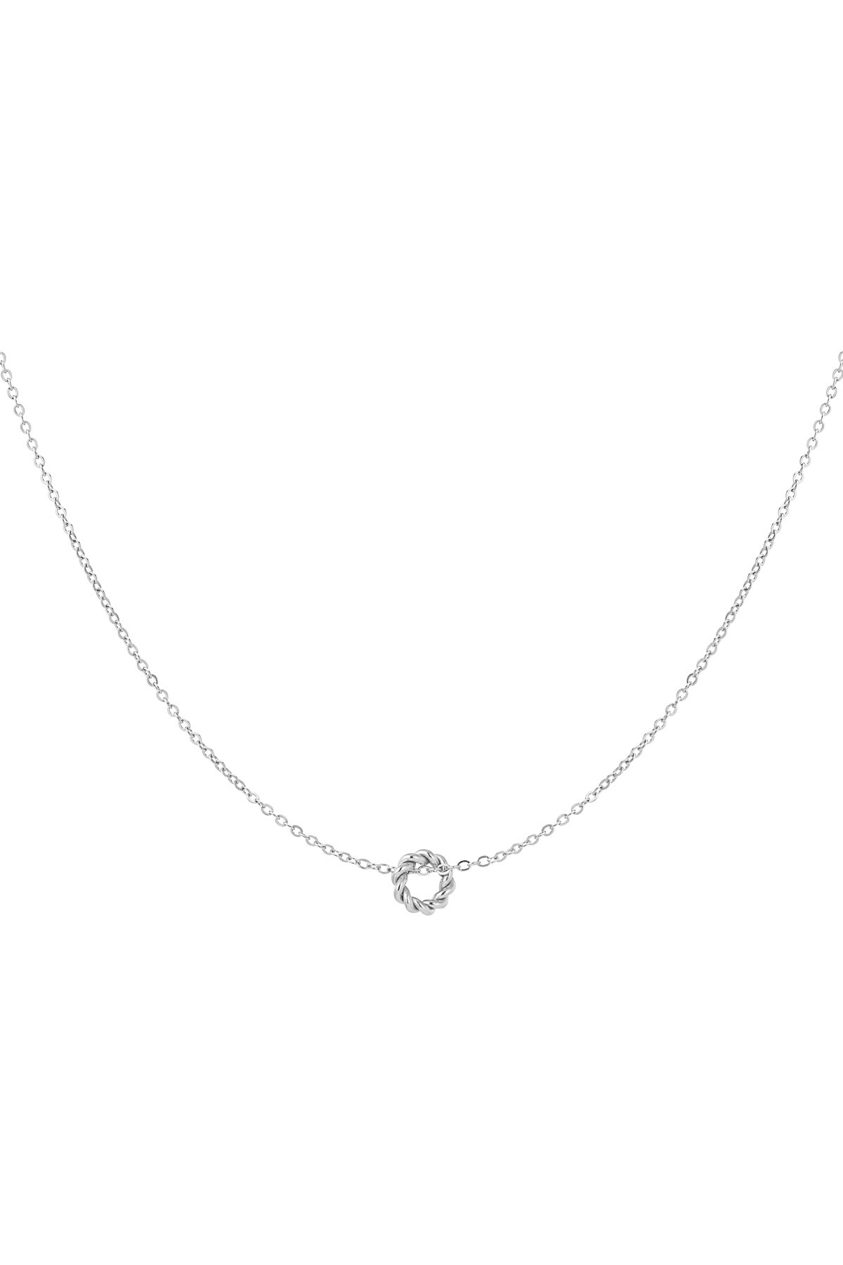 Classic necklace with twisted charm - Silver color 