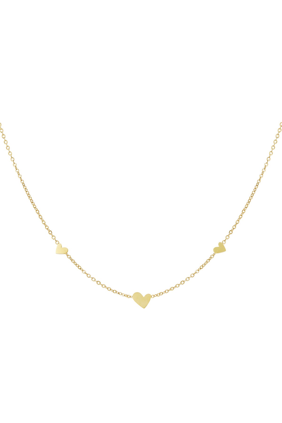 Classic necklace with hearts - Gold color h5 