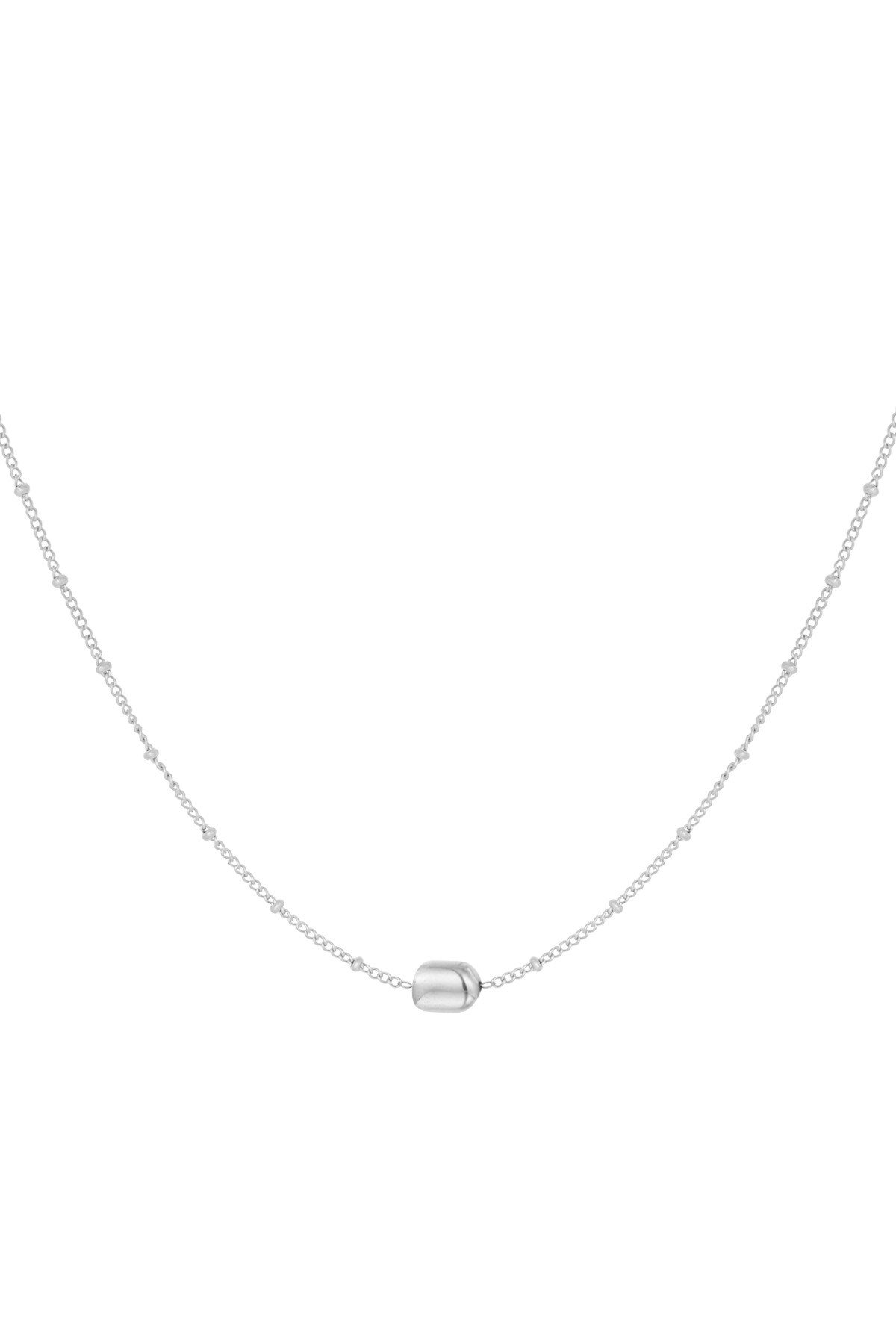 Simple necklace with balls - Silver color h5 