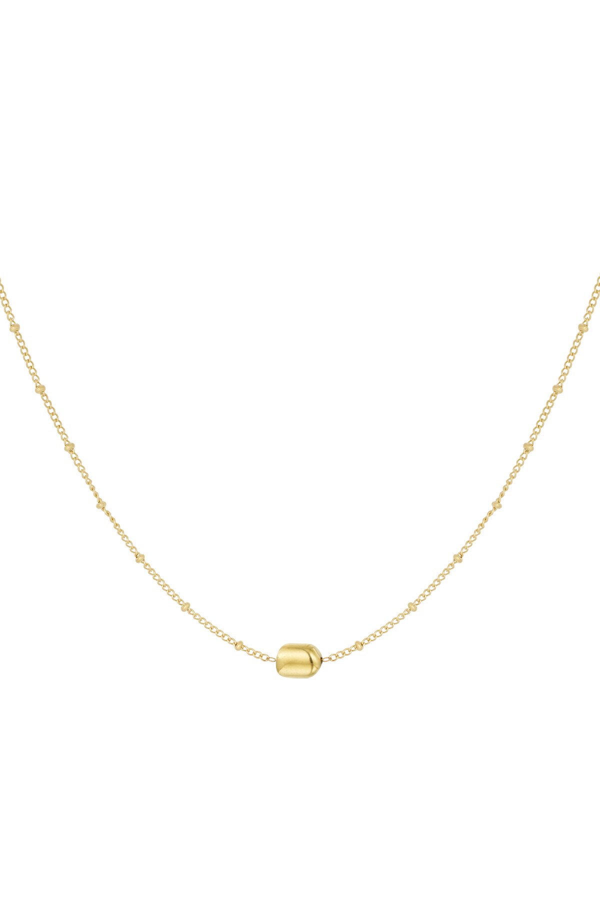 Simple necklace with balls - Gold color h5 