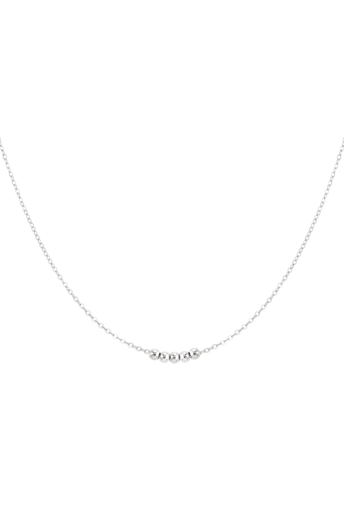 Classic necklace with balls - Silver color h5 