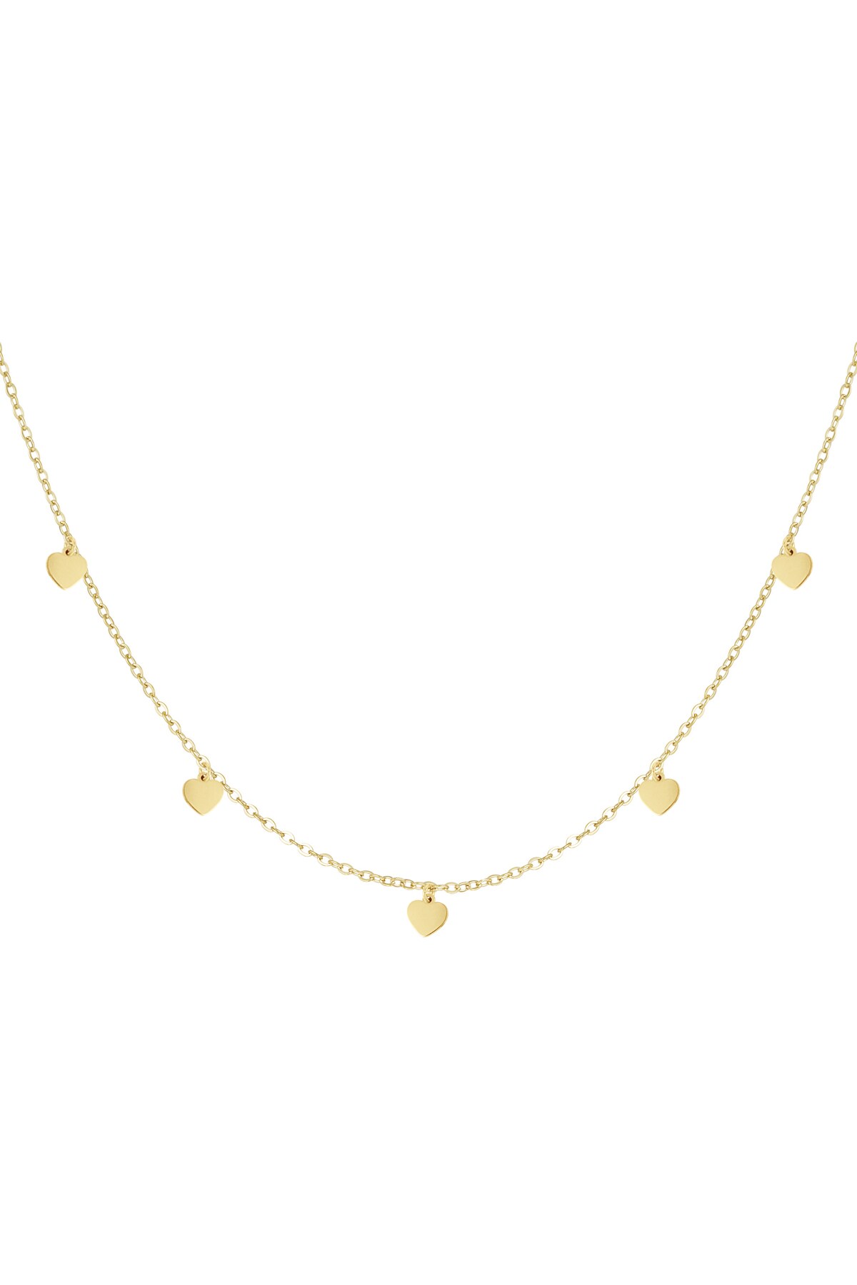 simple necklace with heart pendants - Gold color h5 