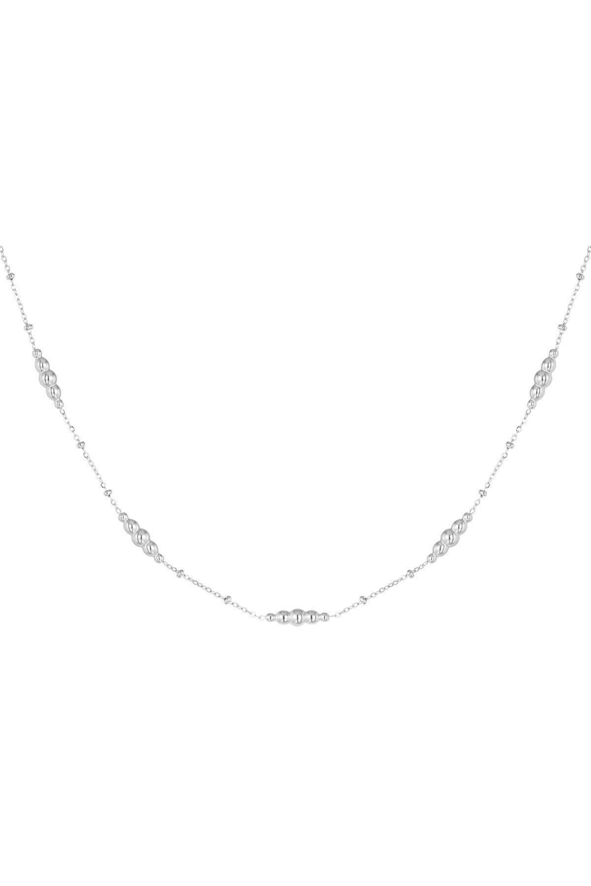 Simple necklace with twisted charms - Silver color 