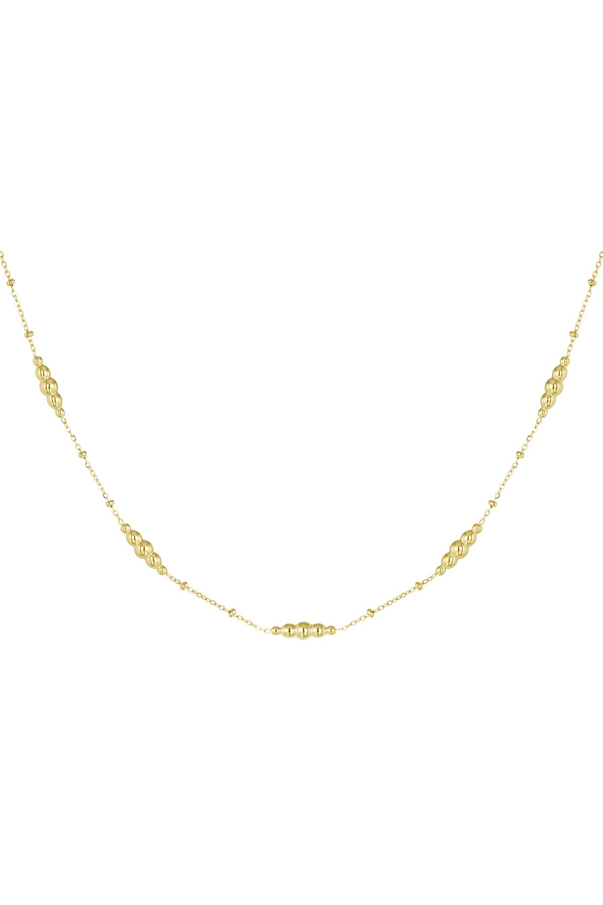 Simple necklace with twisted charms - Gold color h5 