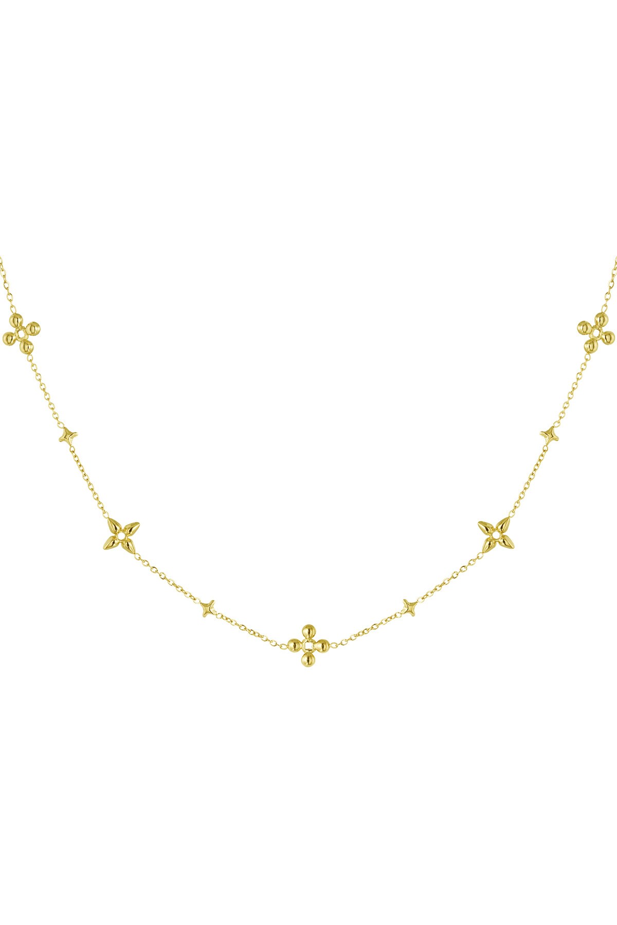 Flower party necklace - Gold color h5 