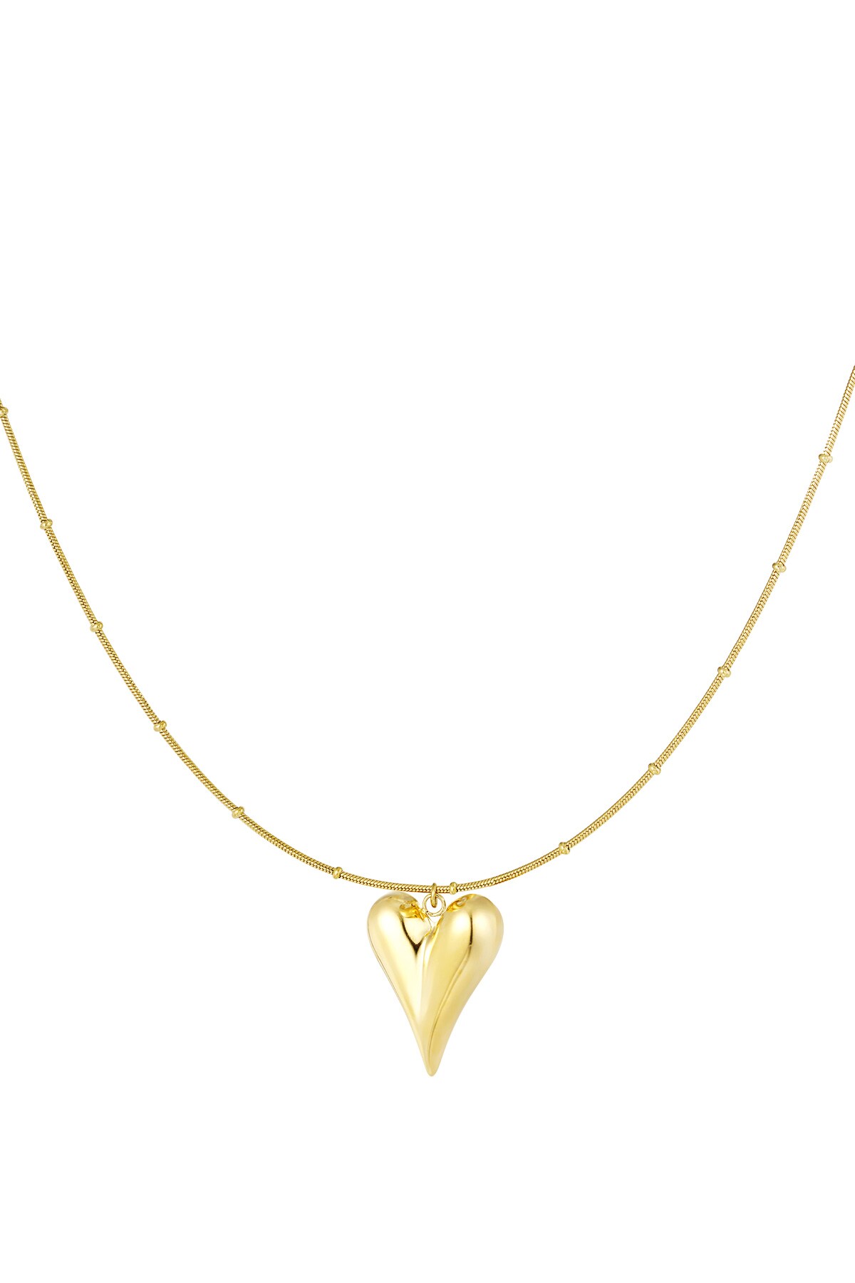 Ball chain with iconic heart large - Gold color h5 