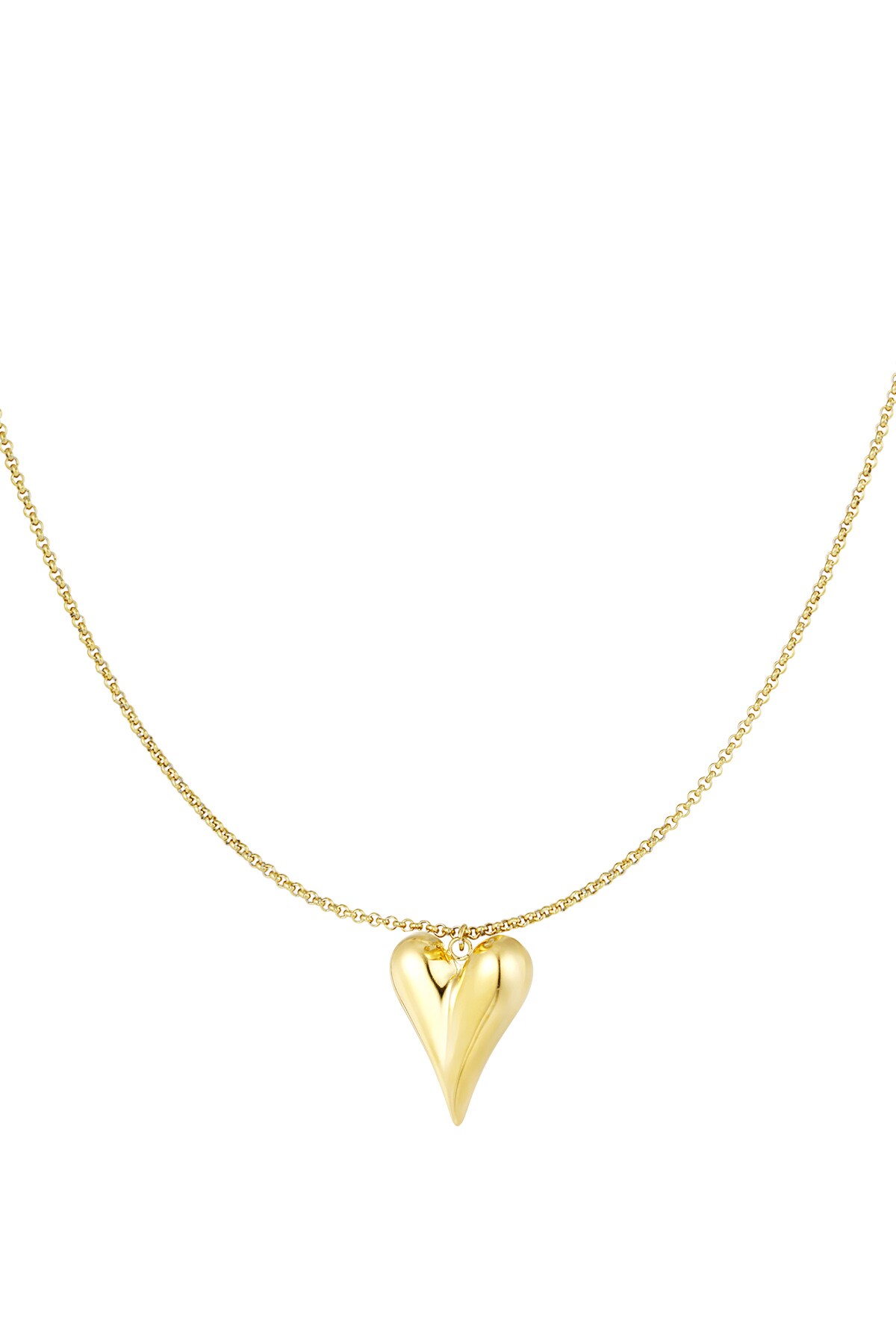 Simple necklace with iconic heart medium - Gold color h5 