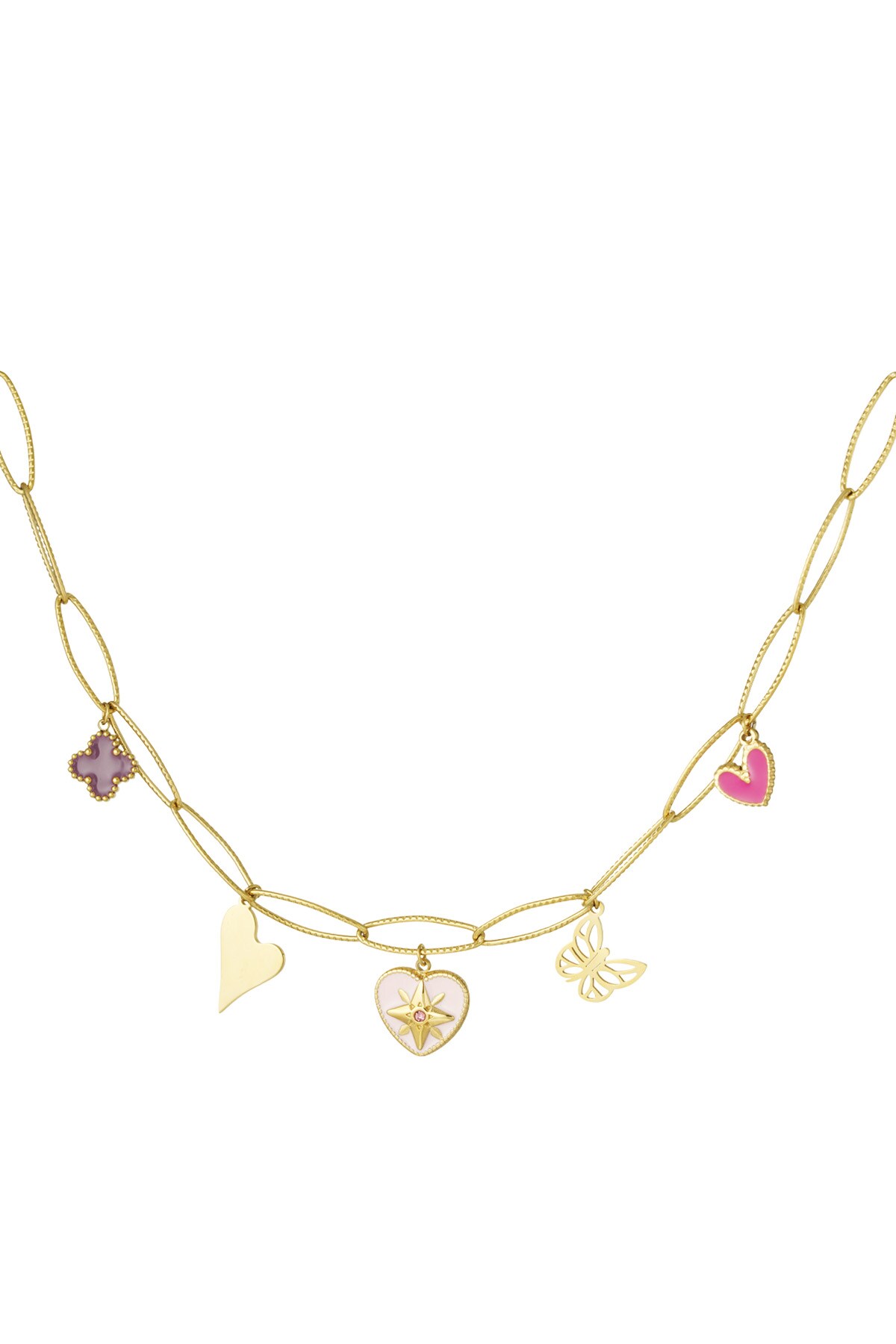 Lovely butterfly charm necklaces - Gold color h5 