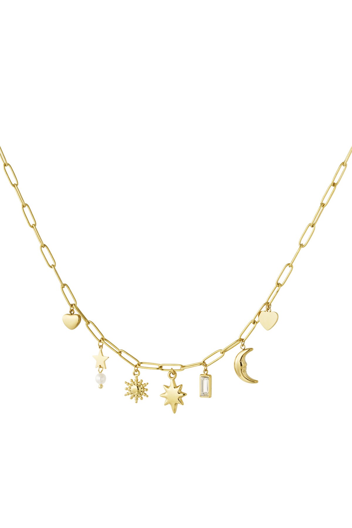 Day and night charm necklace - Gold color h5 