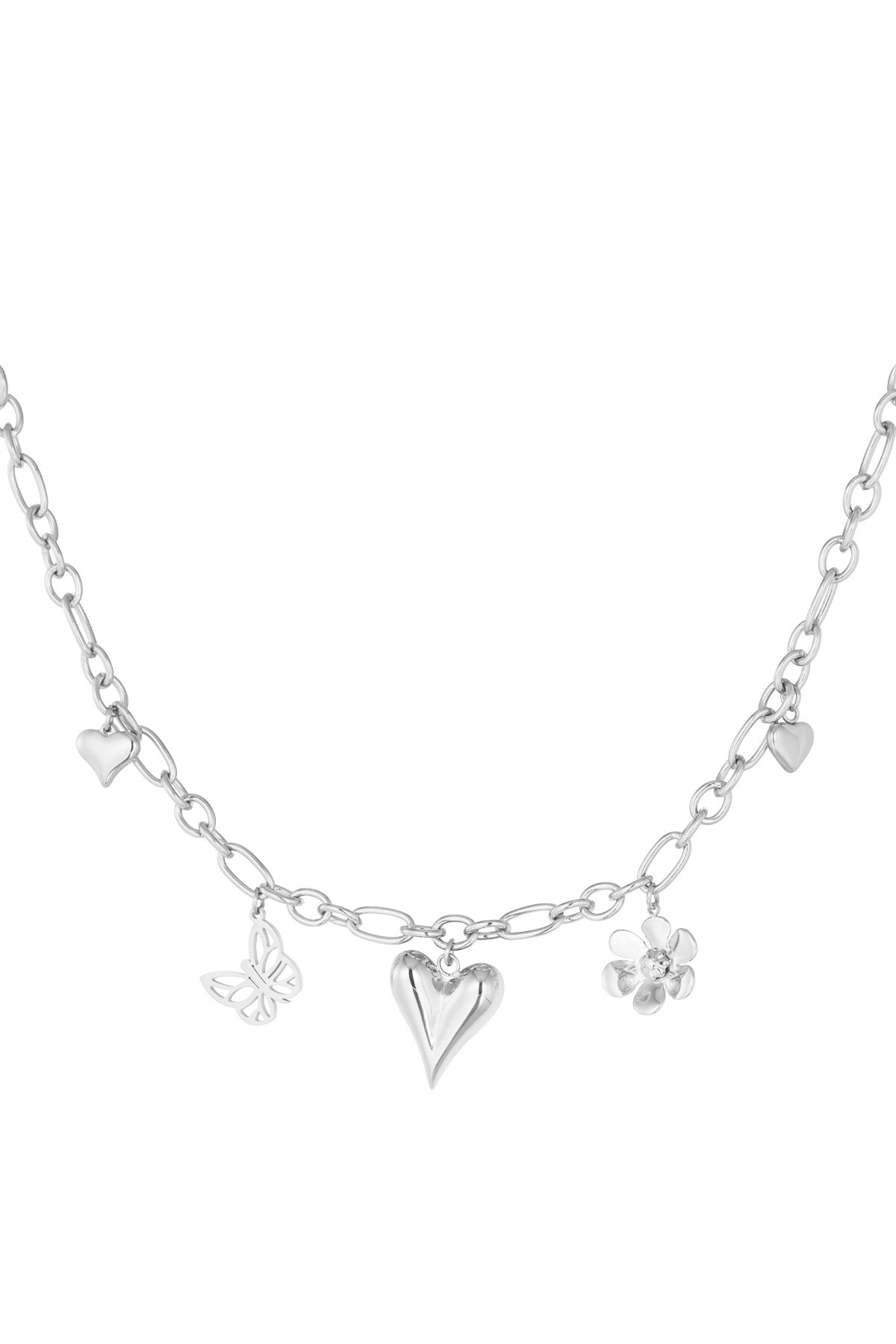 Natural love charm necklace - Silver color h5 