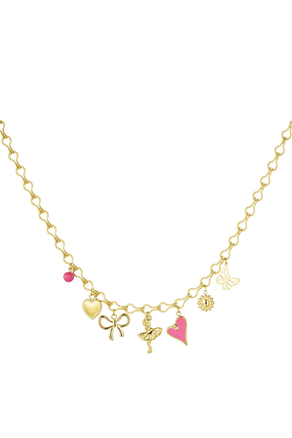 Charm necklace dancing in the sky - Gold color h5 