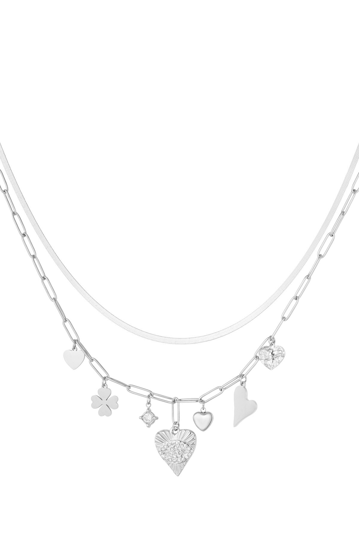 Charm necklace lucky number 7 - Silver color h5 