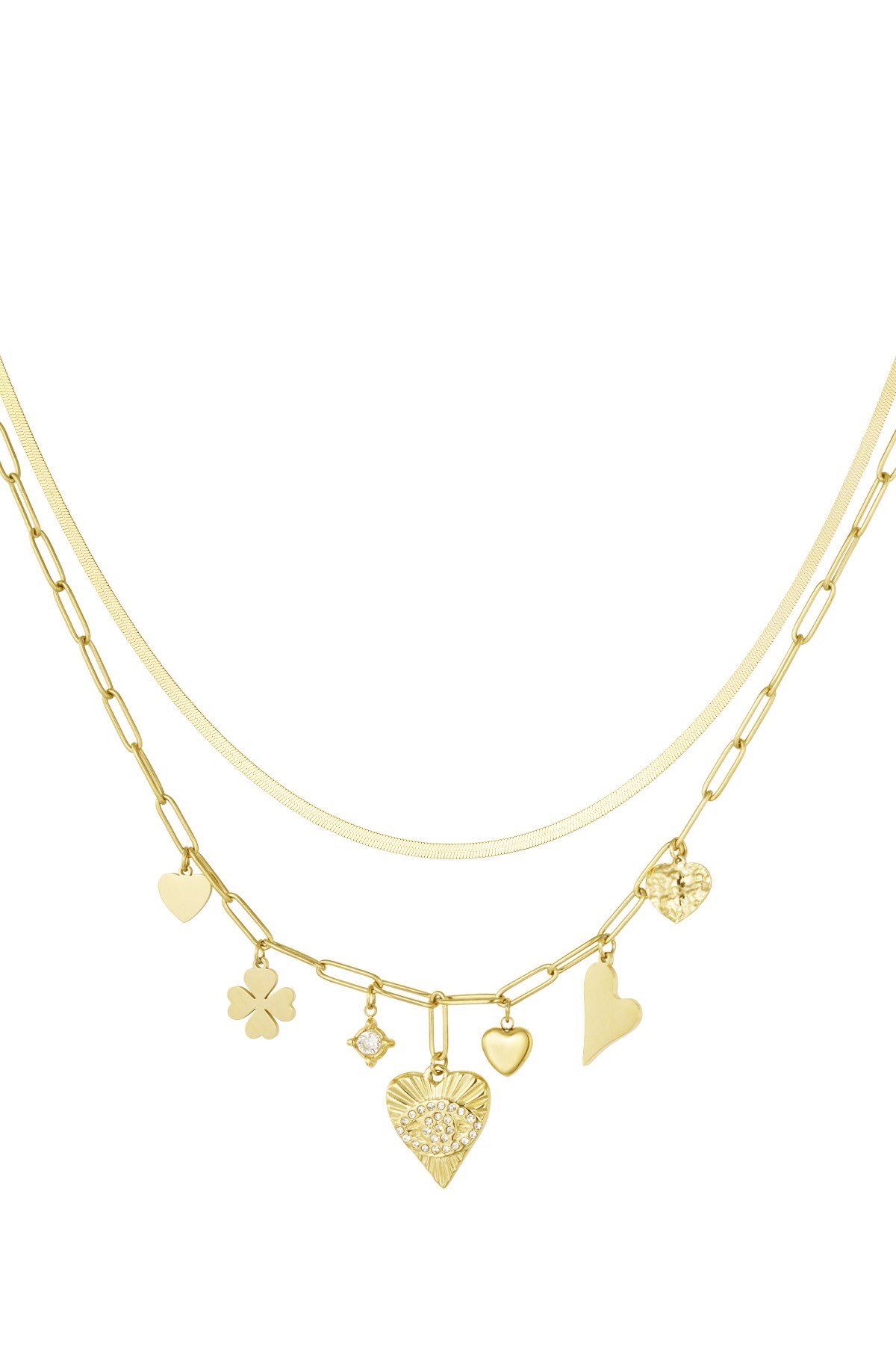 Charm necklace lucky number 7 - Gold color h5 