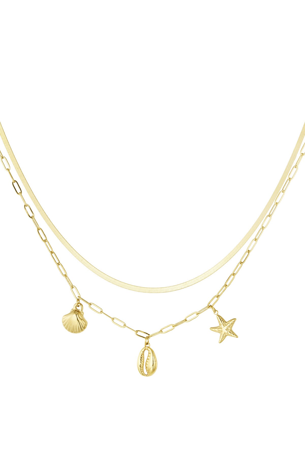 Sea side charm necklace - Gold color h5 