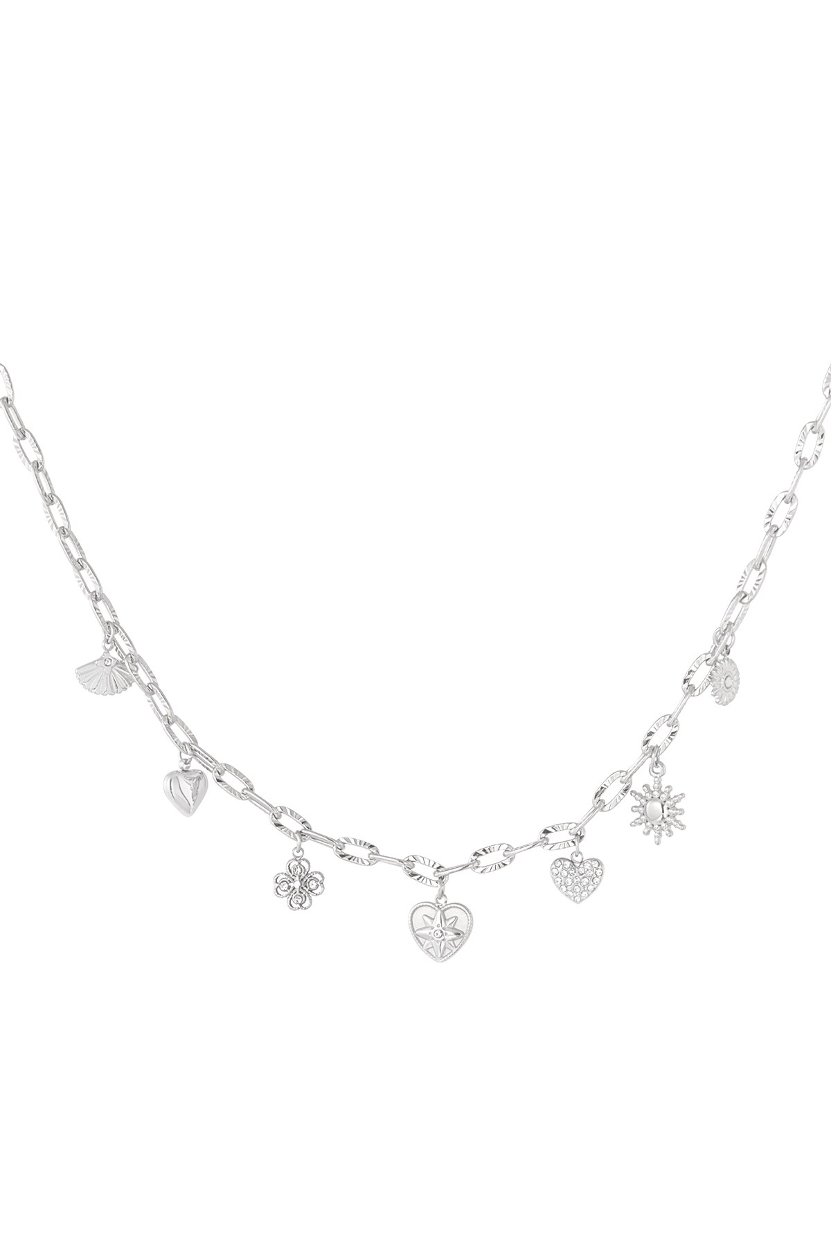 Charm necklace daily style - Silver color h5 