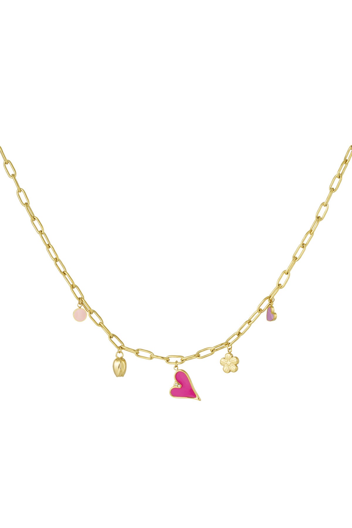 Charm necklace spring shades - Gold color h5 