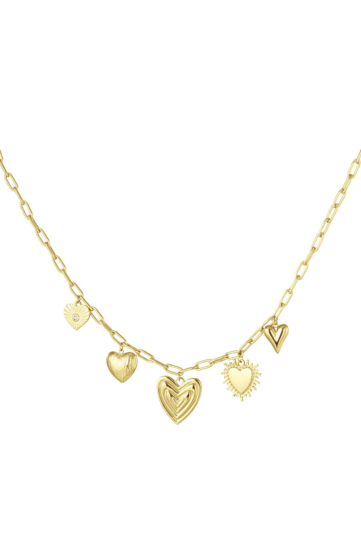 Charm necklace hearts for the win - Gold color 