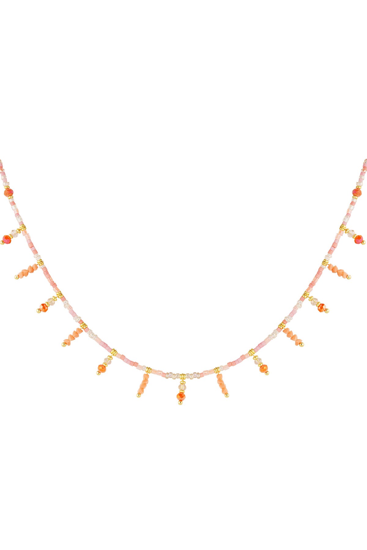 Necklace summer sparkle - orange gold h5 