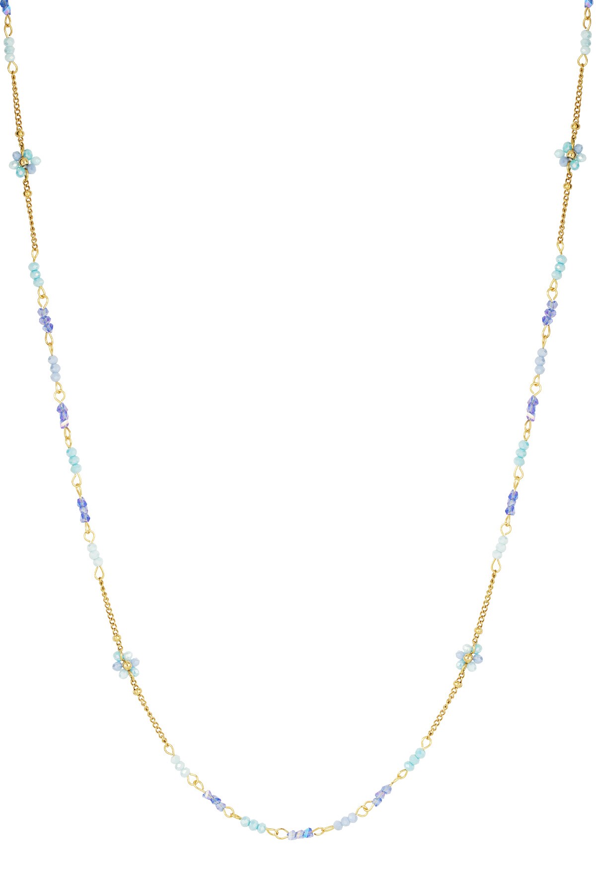 Long necklace blooming breeze - blue gold h5 