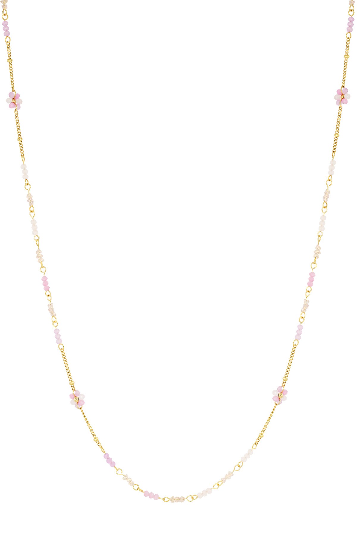 Long necklace blooming breeze - pink gold h5 