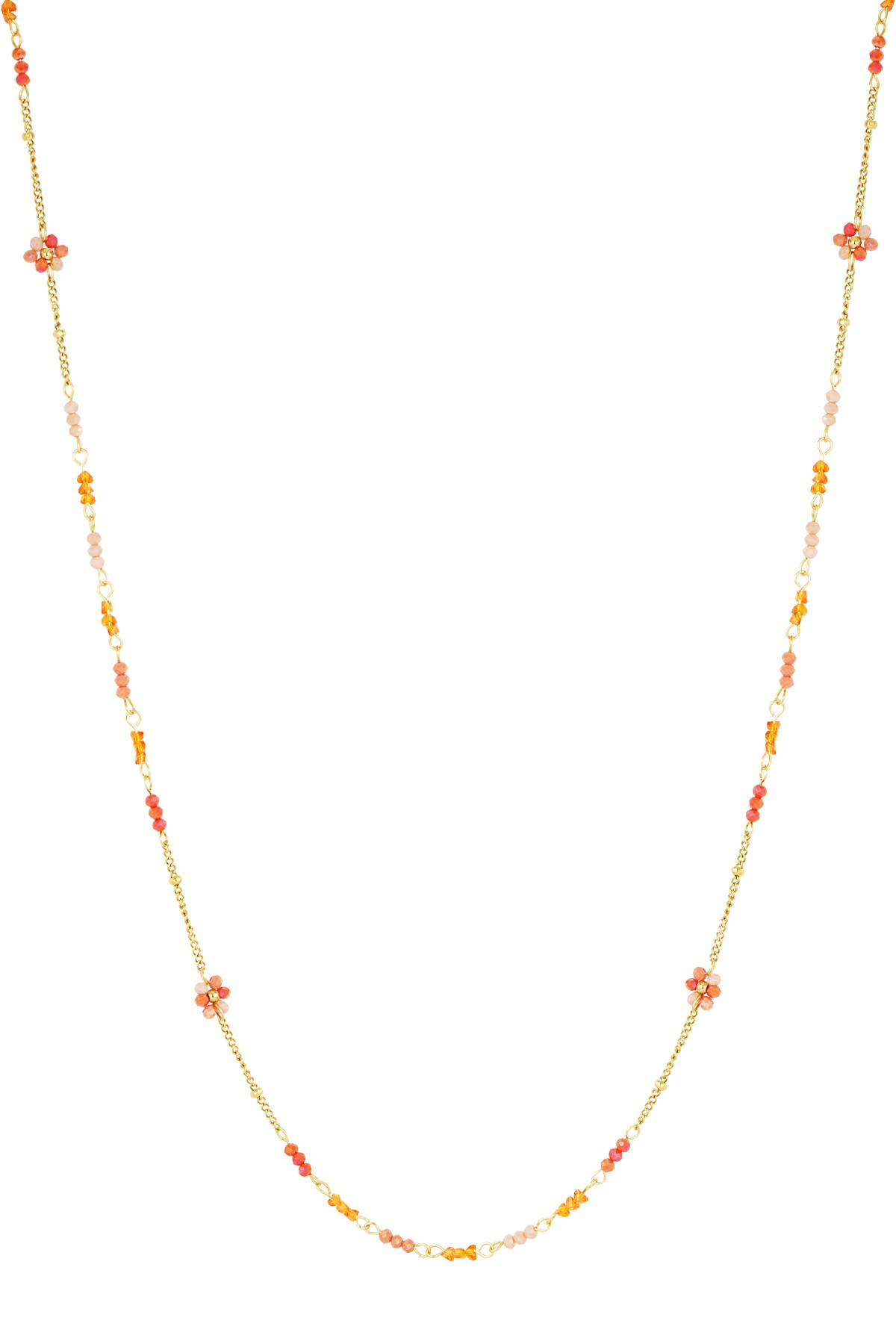 Long necklace blooming breeze - orange gold 