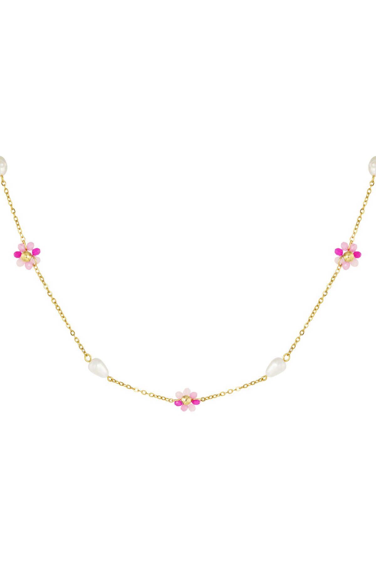 Necklace floral dazzle - Gold color h5 