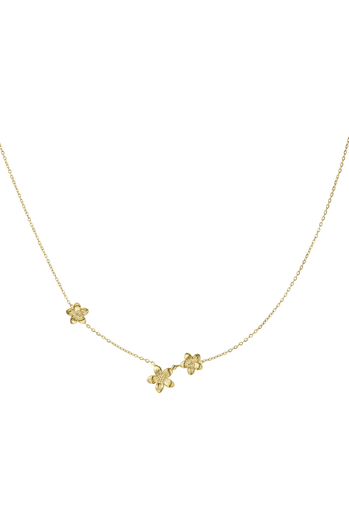 Classic flower necklace - Gold color h5 