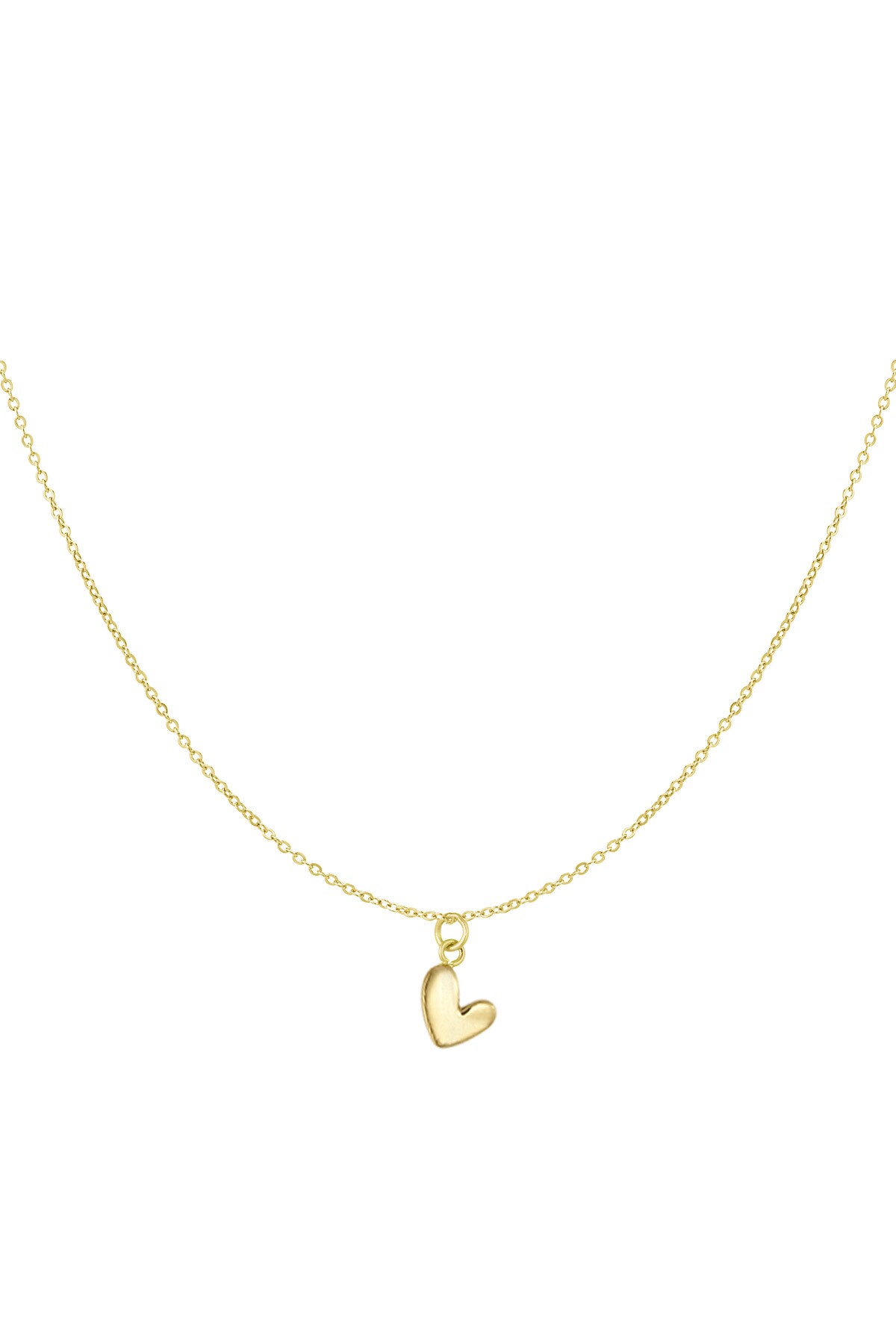 Classic necklace with heart charm - Gold color h5 Picture3