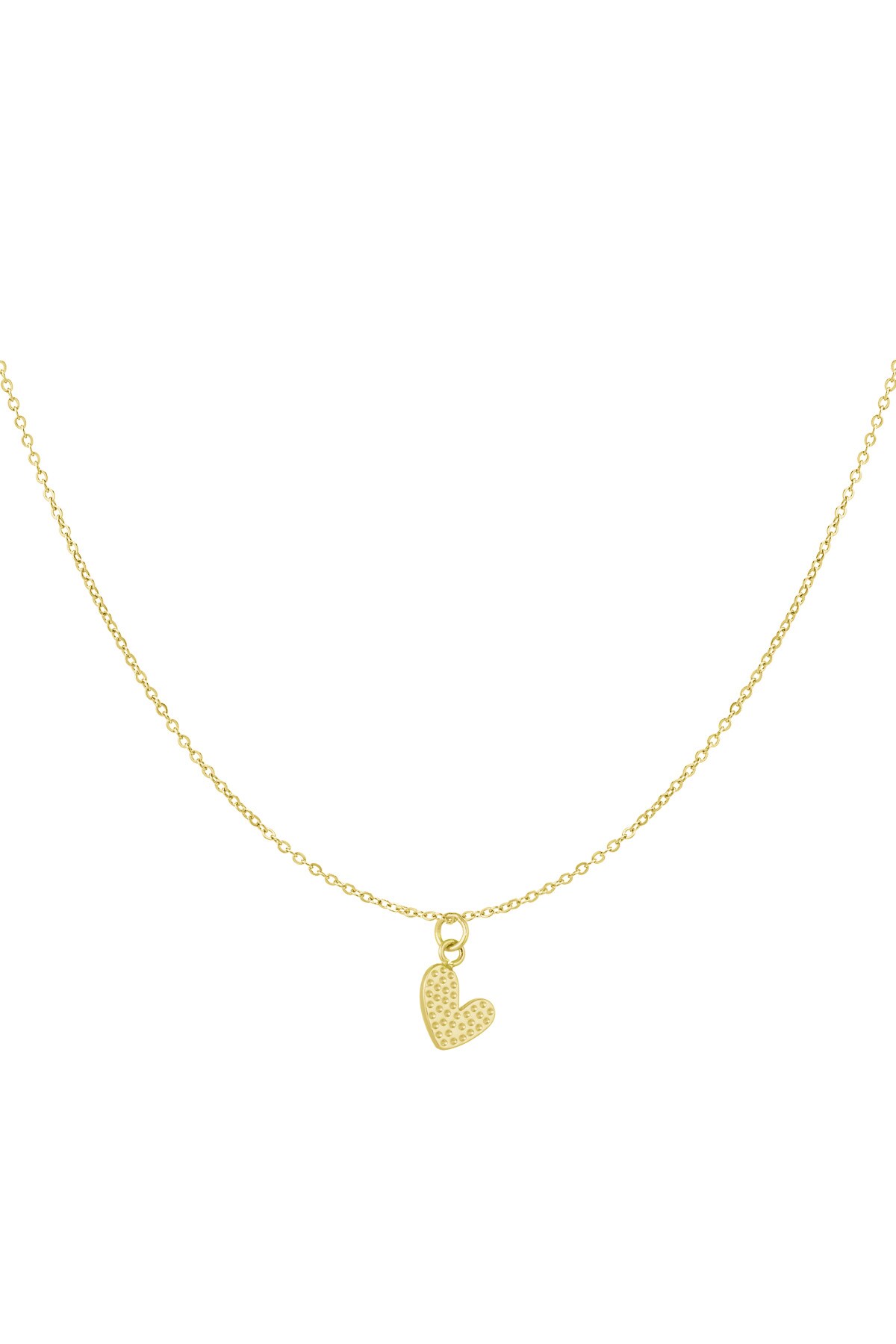 Classic necklace with heart charm - Gold color h5 