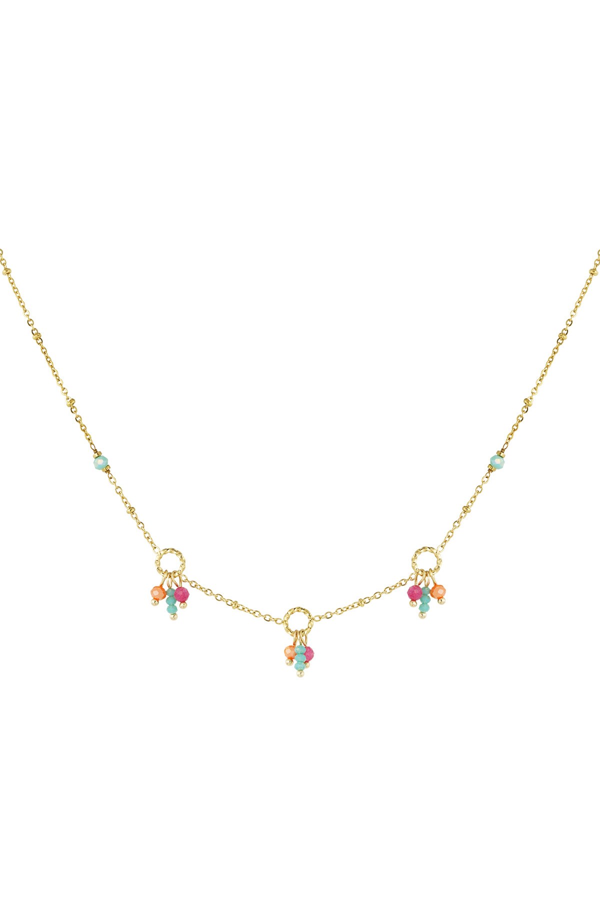 Necklace colorful party - Gold color h5 