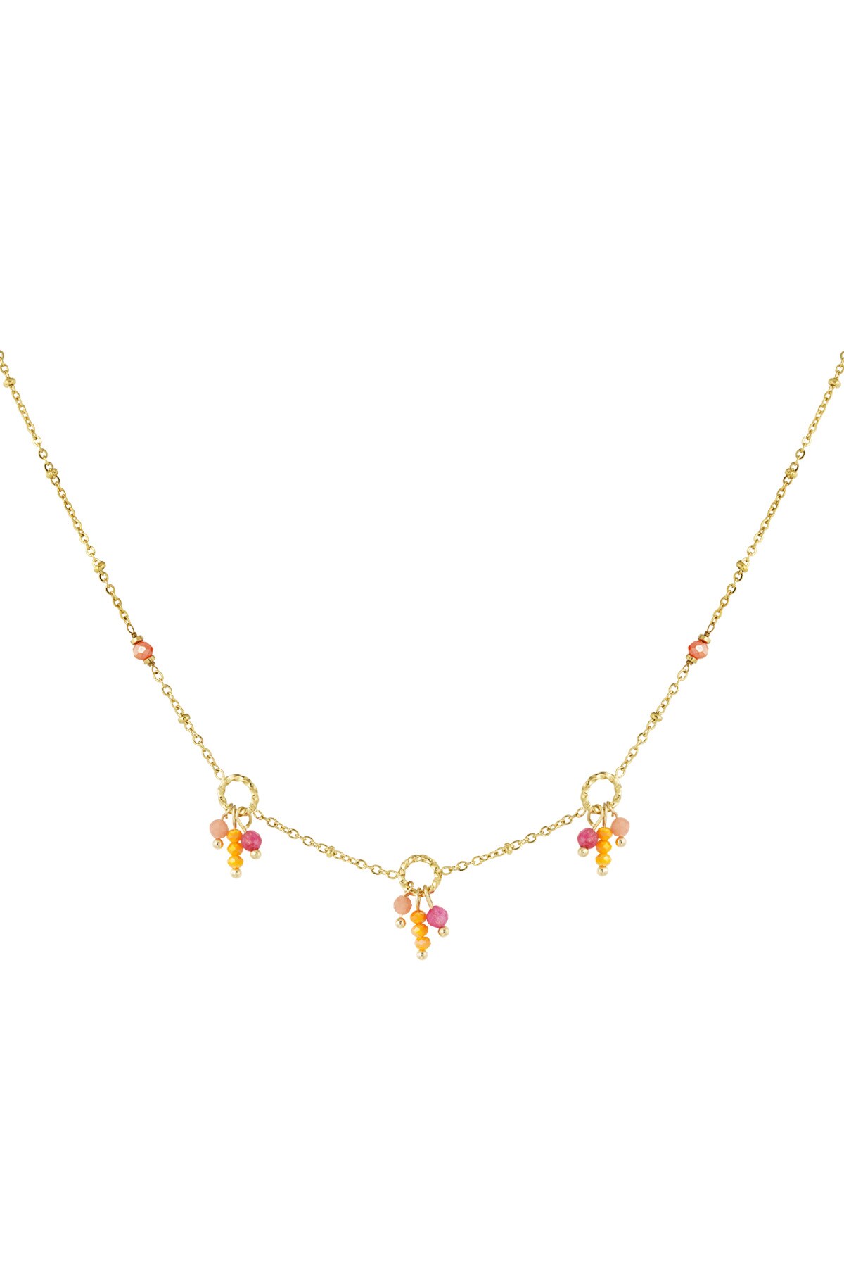 Necklace colorful party - orange pink h5 