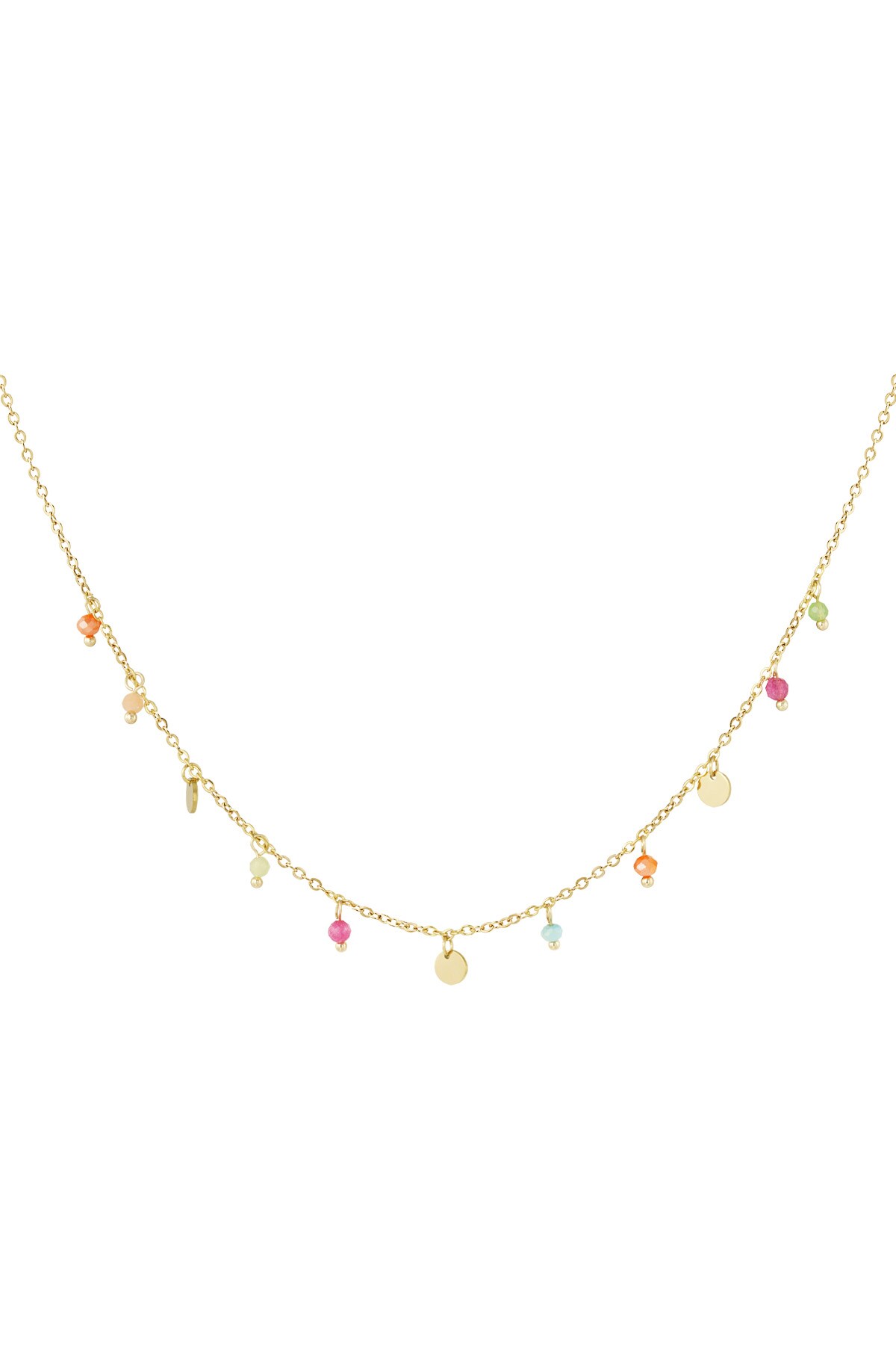 Charm necklace colorful day - Gold color h5 