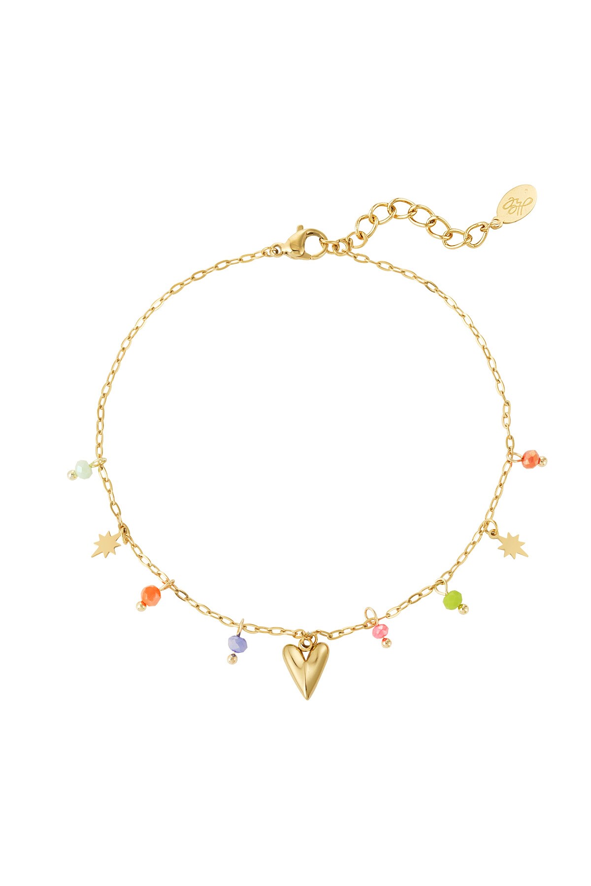 Anklet colorful loving - Gold color h5 