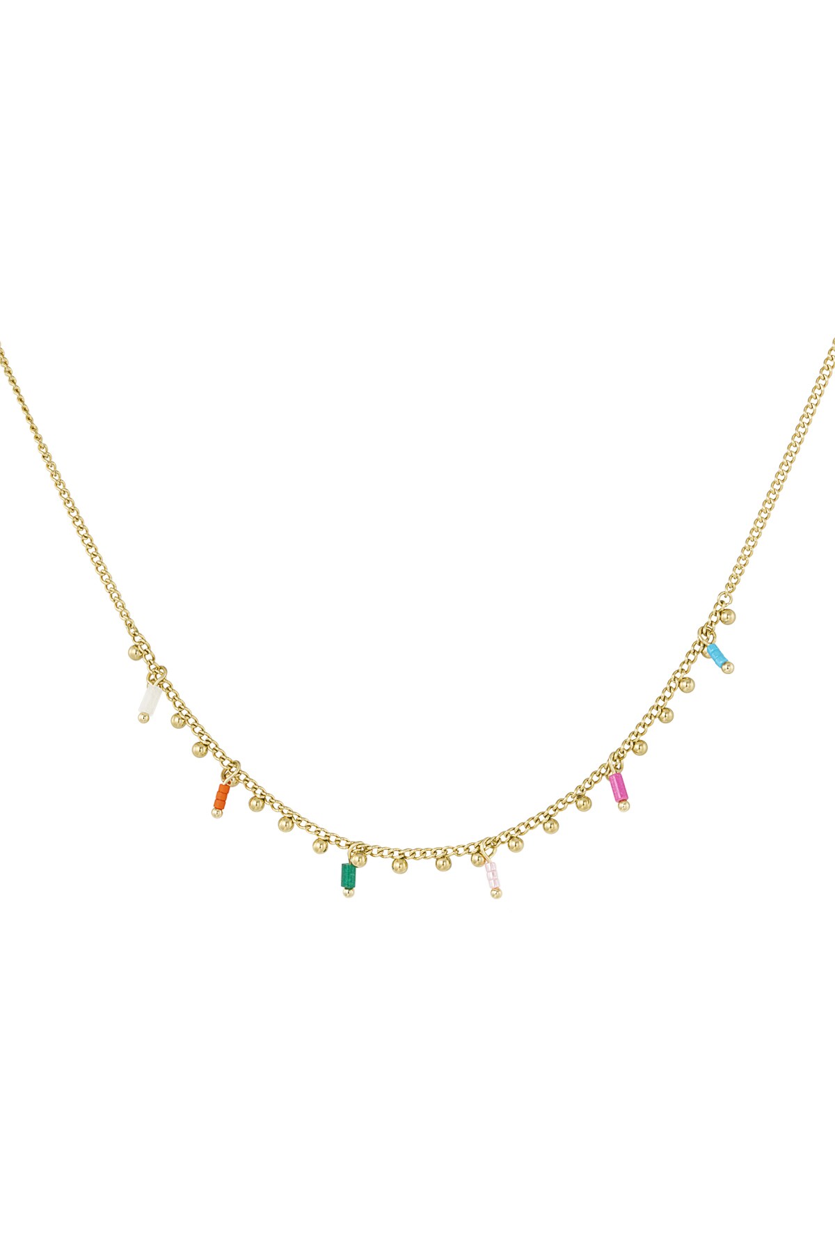 Charm necklace messy colors - Gold color h5 