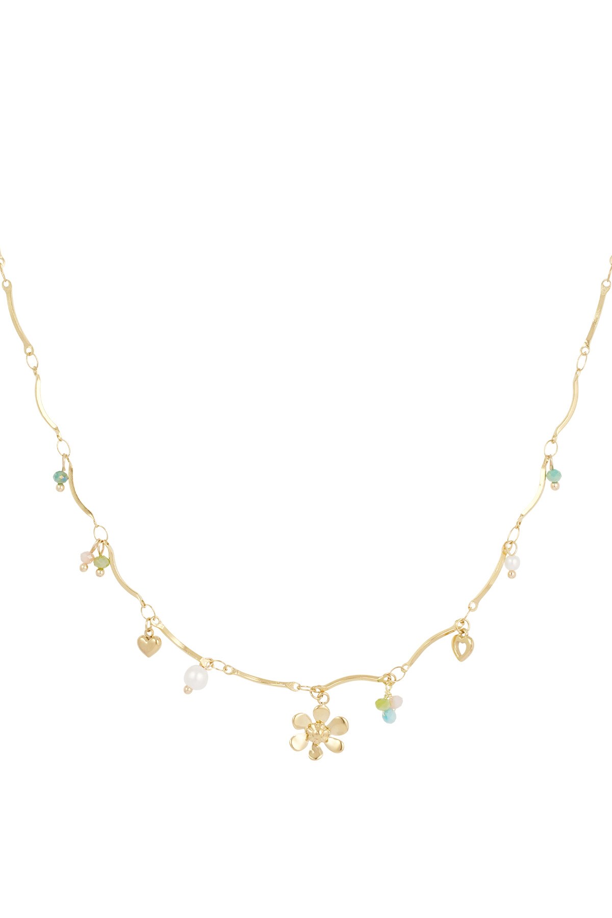 Summer flower charm necklace - Gold color h5 