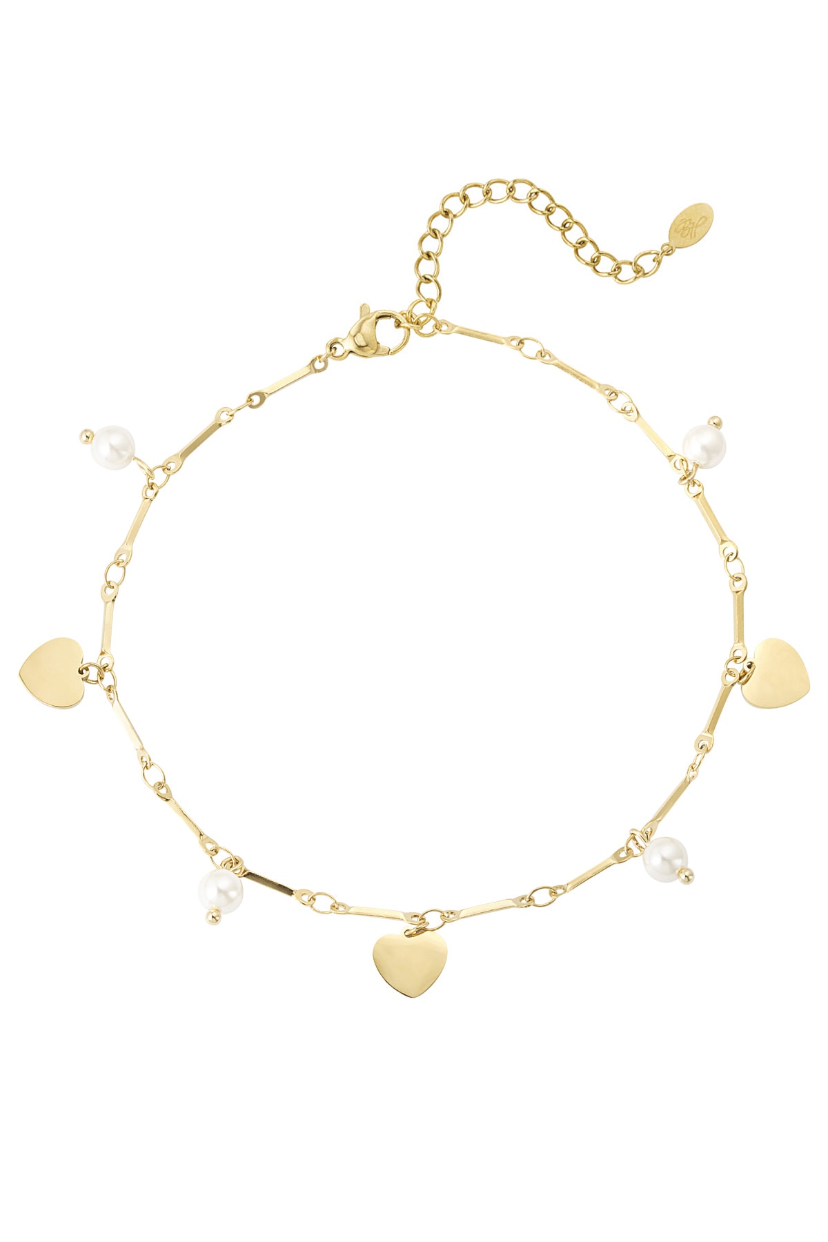 Anklet pearl love - Gold color h5 