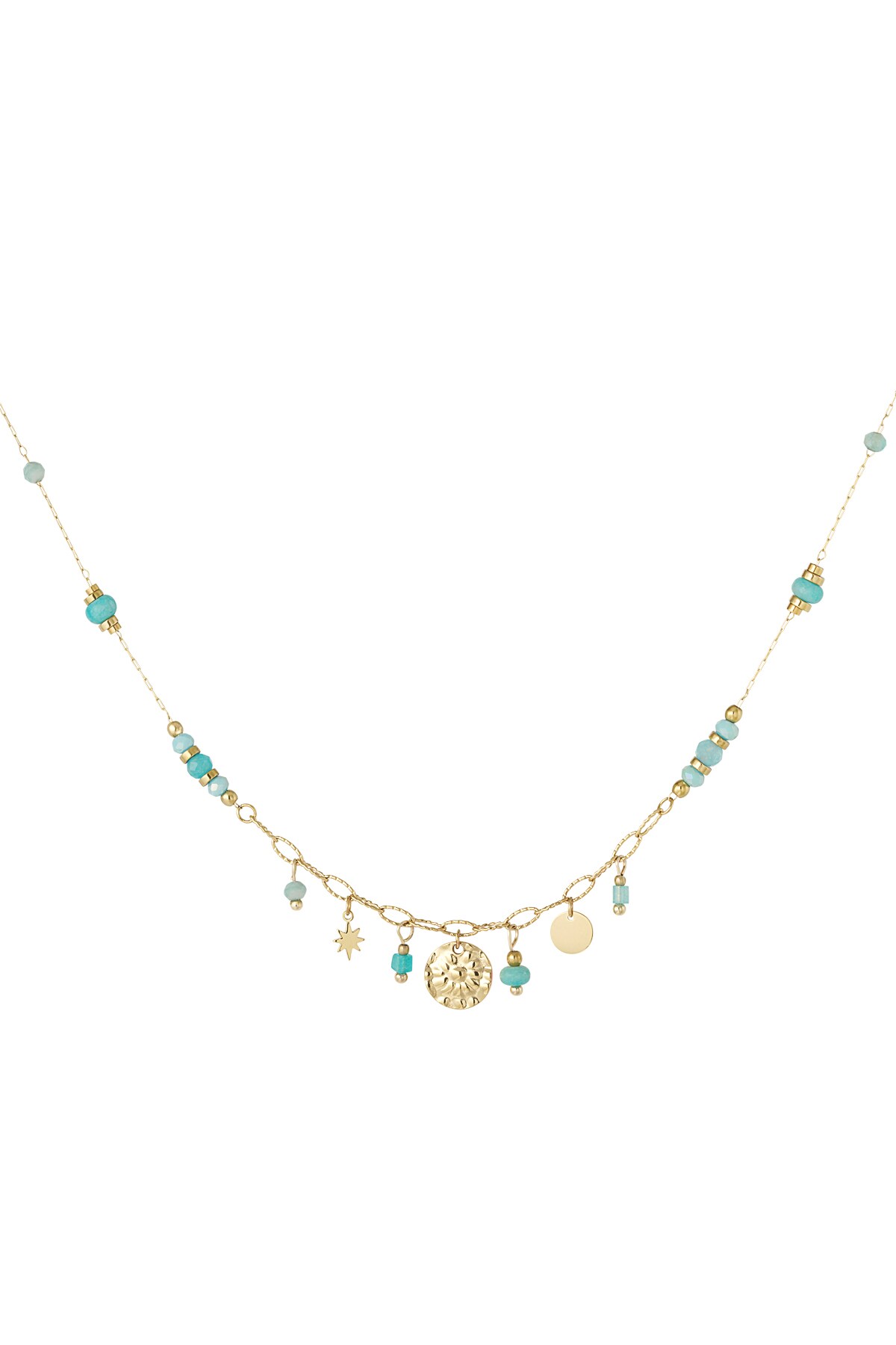 Summer vibe necklace blue - Gold color h5 