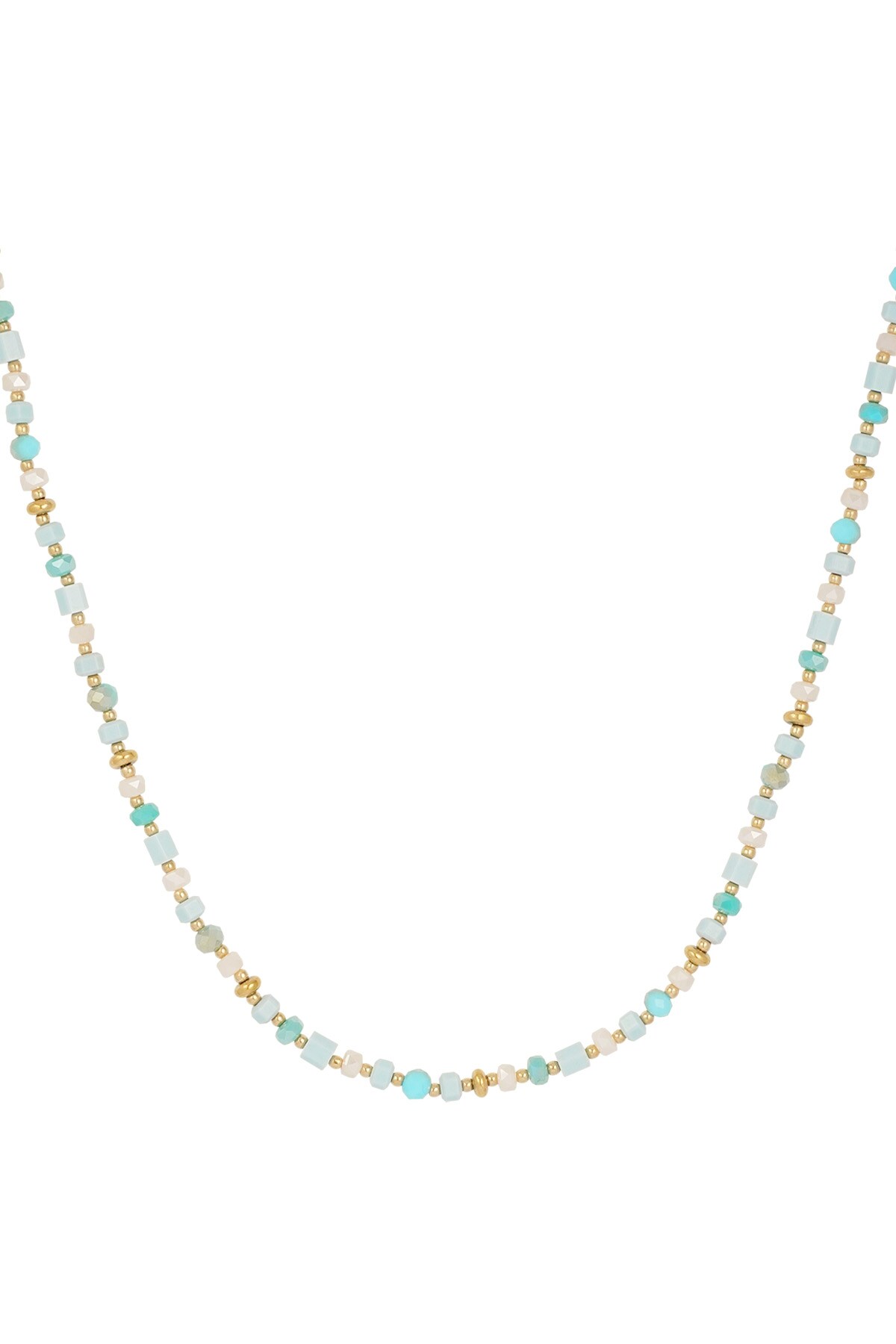 Colorful festival necklace - blue/gold  