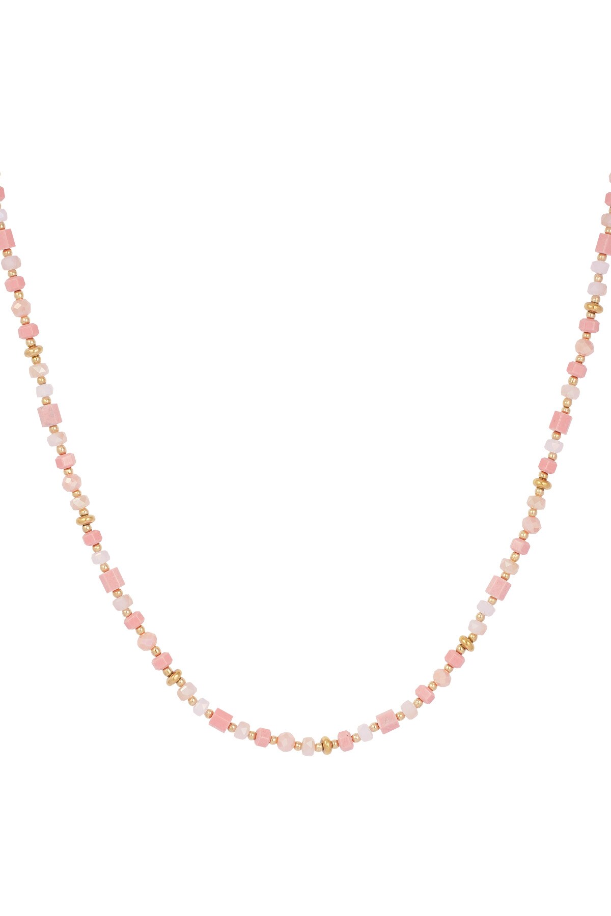 Colorful festival necklace - pink/gold  