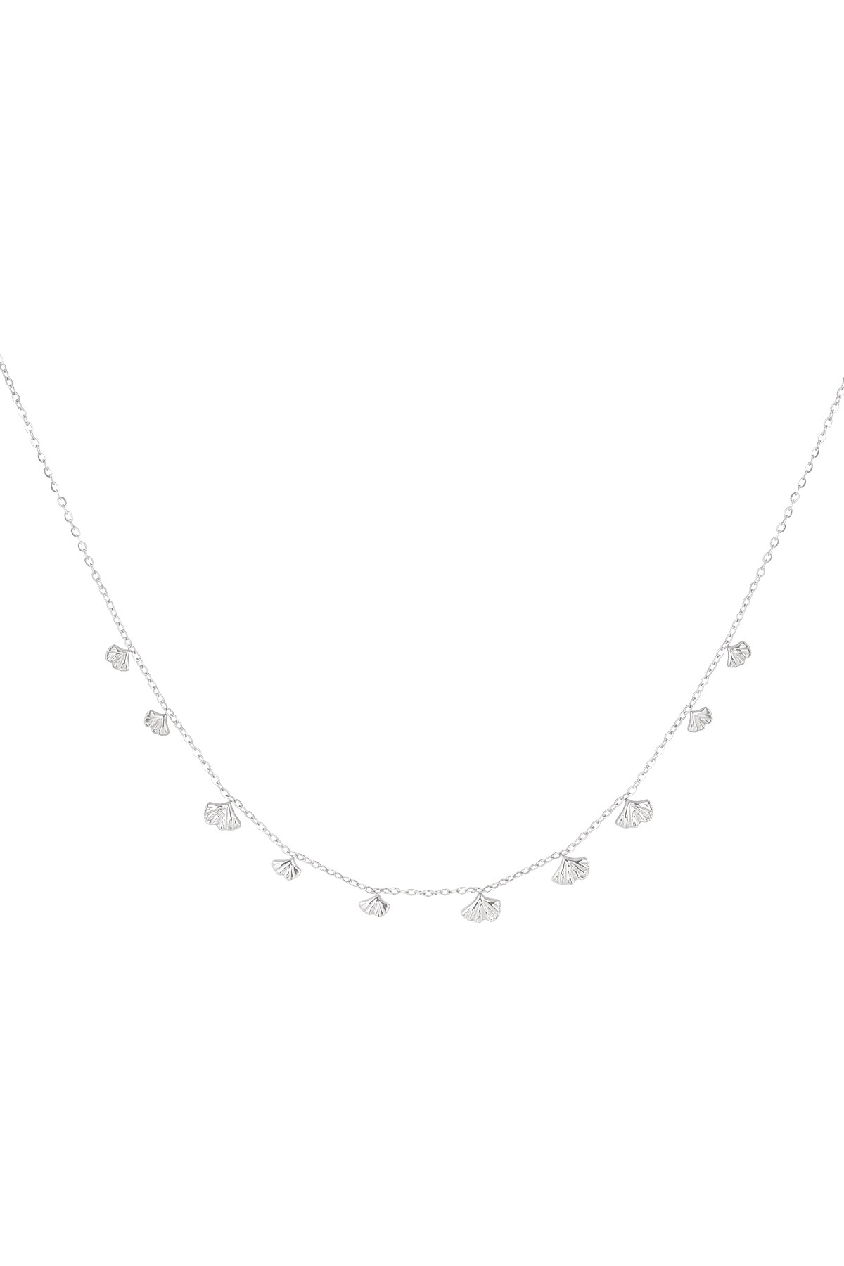 Classic necklace with shell charms - Silver color h5 