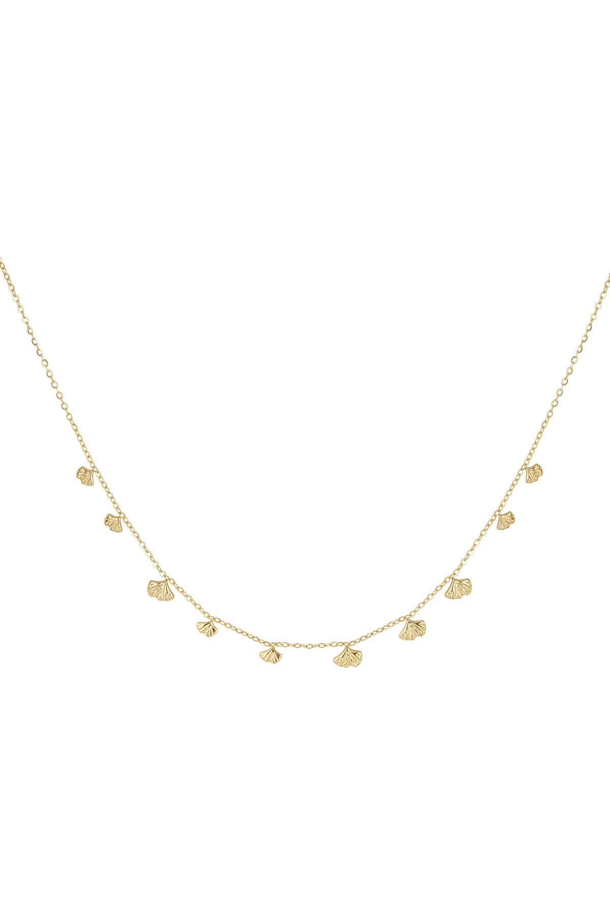 Classic necklace with shell charms - Gold color h5 