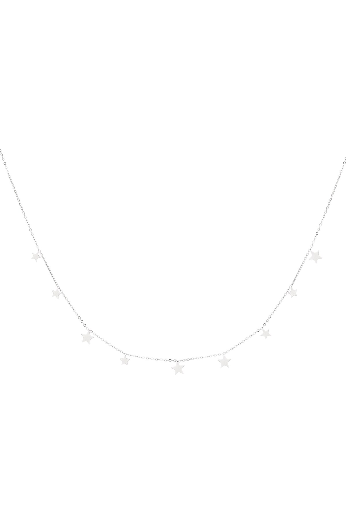 Classic necklace with star charms - Silver color h5 